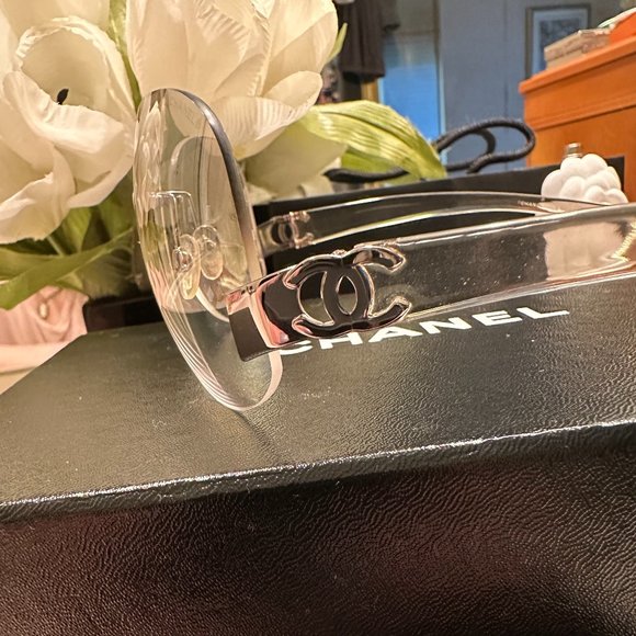 Chanel Double CC Rare, Vintage Silver Sunglasses RImless - Picture 4 of 10